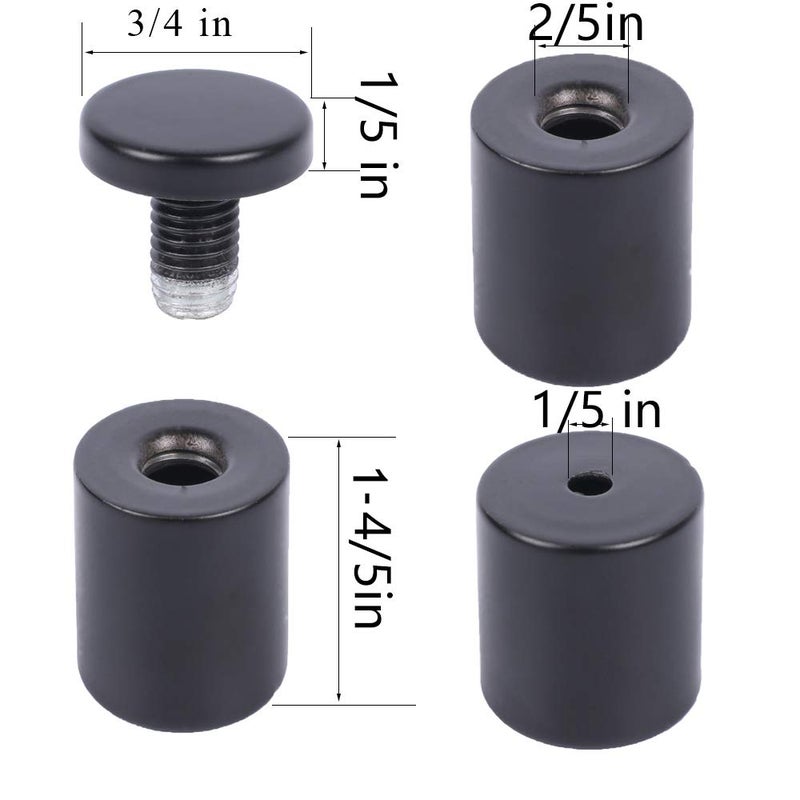 Osring 3/4 x 2 Inch Sign Standoff Mounting Hardware, Black Screw Standoffs Wall Supporting Acrylic Board, Glass Panel and Plexiglass Picture, 8 Pack - Image 4